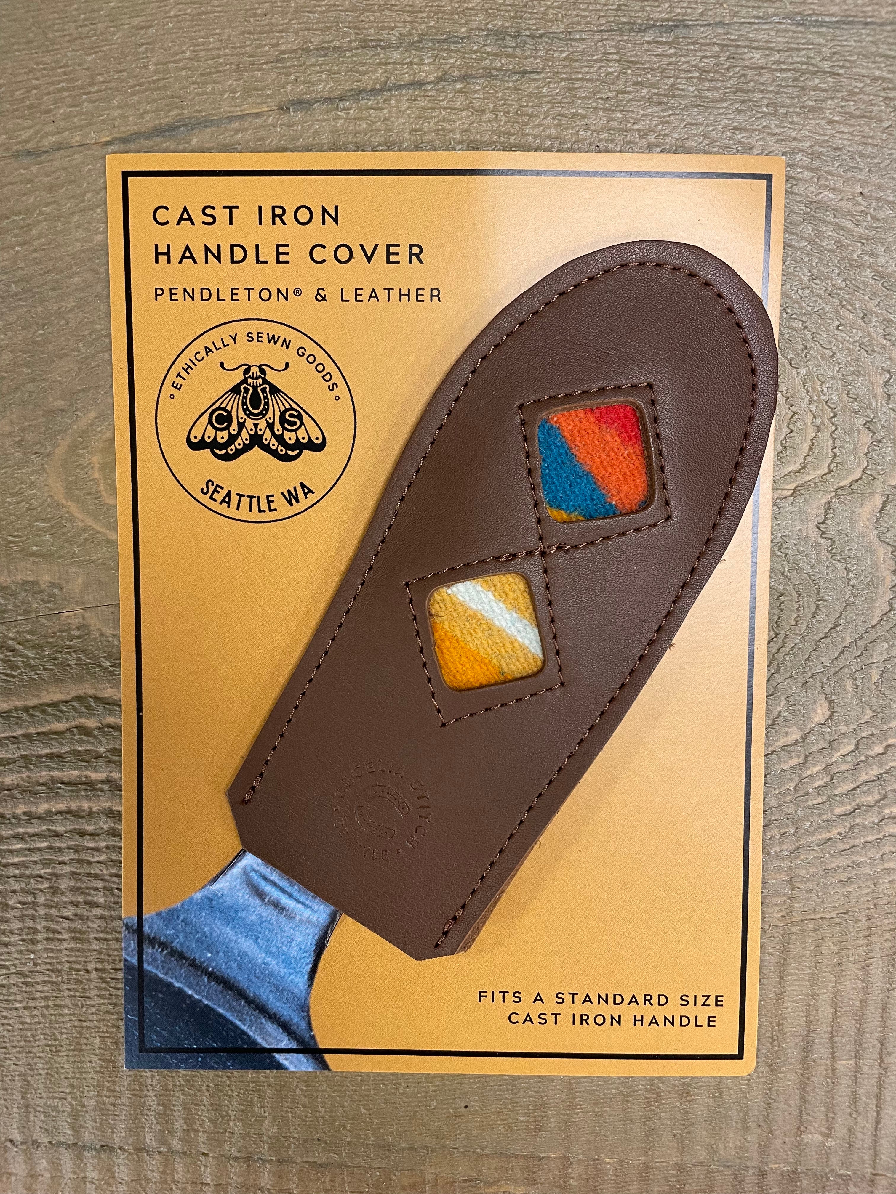 Leather + Wool Cast Iron Handle Cover