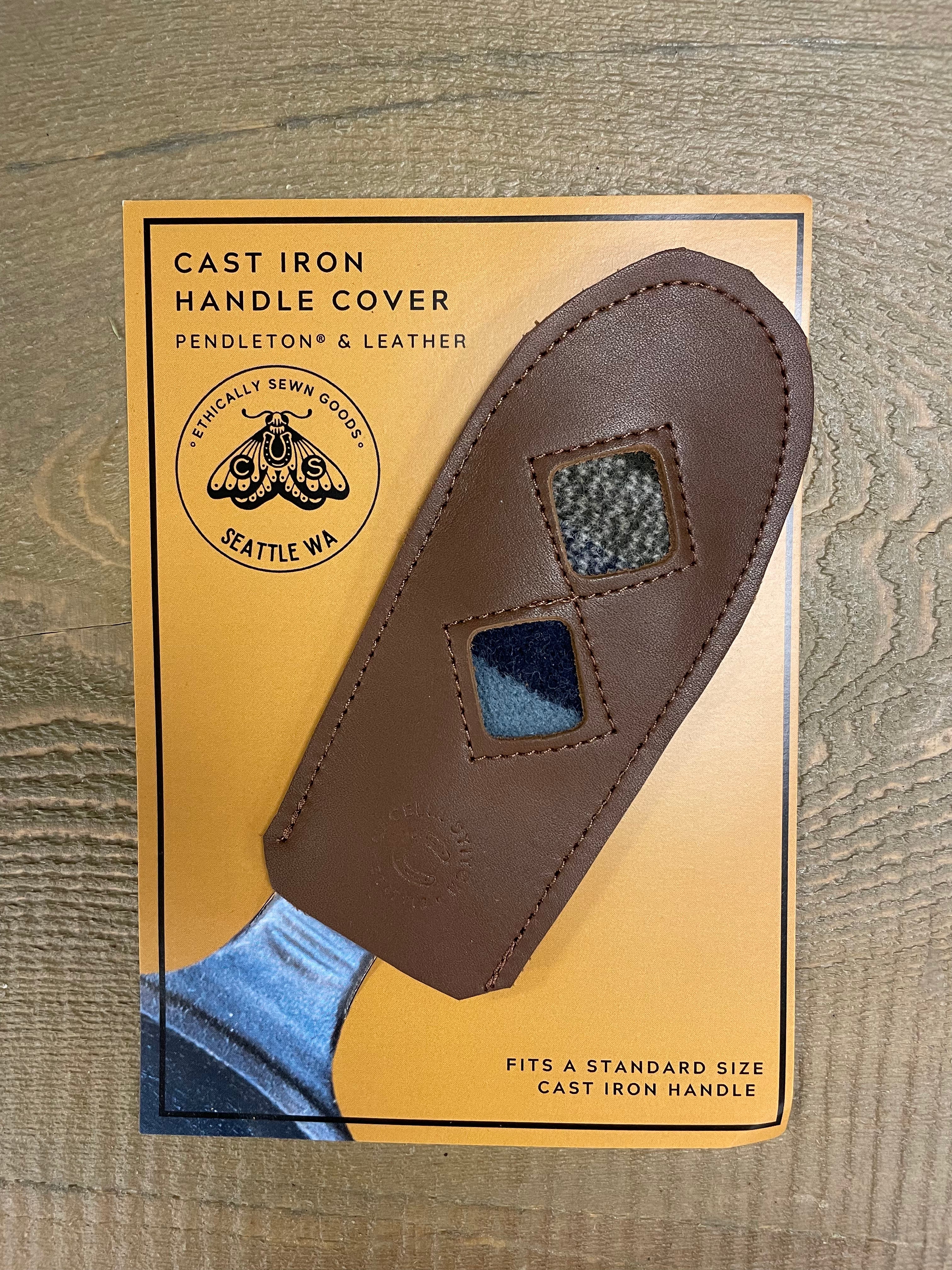Leather + Wool Cast Iron Handle Cover